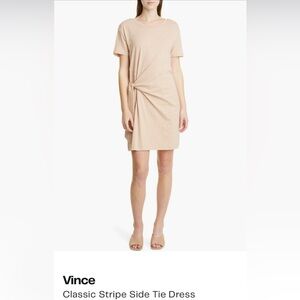 Vince classic stripe side tie dress